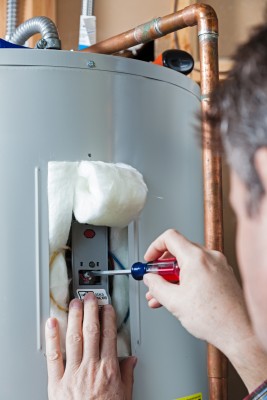 Jim is doing a maintenance check on a water heater
