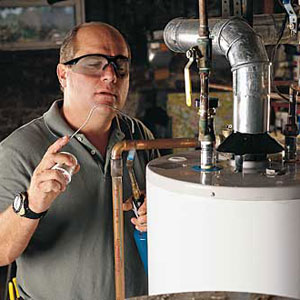 Rodd is working on a water heater repair in Kendall, FL